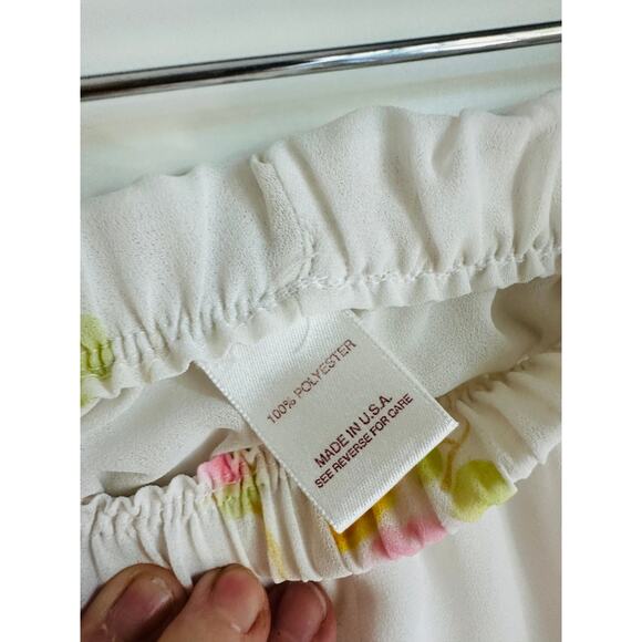 Vintage Sheer Floral Print Capri Style Pant Pj Pants Size 4 Coquette ballerina - Picture 4 of 6